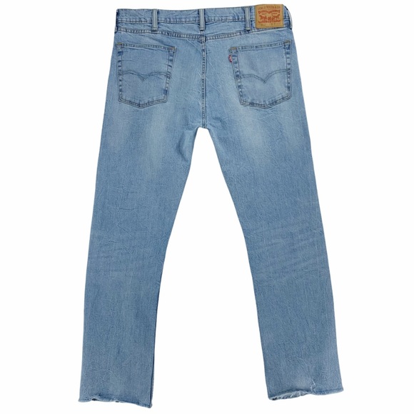 Levi’s 513 Slim Straight Distressed Light Wash Jeans - Picture 8 of 16